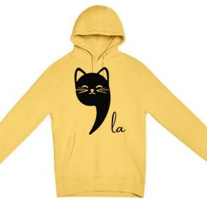 Funny Cat Comma La Kamala Harris For President 2024 Election Gift Premium Pullover Hoodie