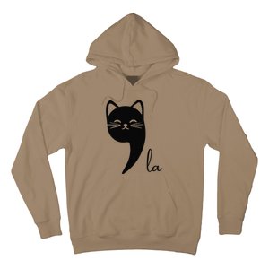 Funny Cat Comma La Kamala Harris For President 2024 Election Gift Hoodie