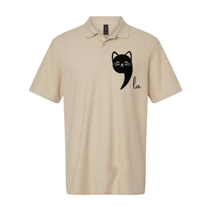 Funny Cat Comma La Kamala Harris For President 2024 Election Gift Softstyle Adult Sport Polo