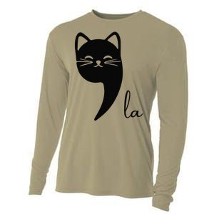 Funny Cat Comma La Kamala Harris For President 2024 Election Gift Cooling Performance Long Sleeve Crew