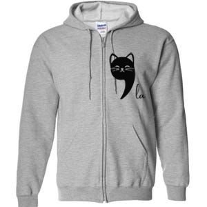 Funny Cat Comma La Kamala Harris For President 2024 Election Gift Full Zip Hoodie