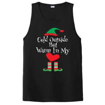 Funny Christmas Cold Outside But Warm In My Heart Elf Funny Gift Cute Gift PosiCharge Competitor Tank