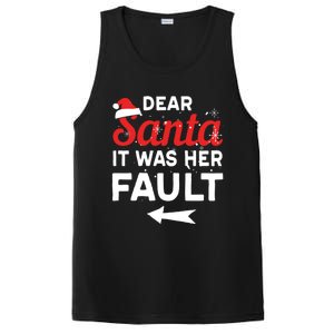 Funny Christmas Couples Outfit Dear Santa It Was Her Fault Great Gift PosiCharge Competitor Tank