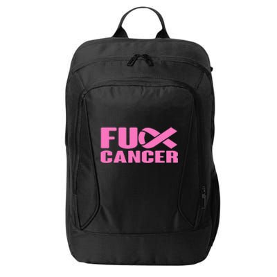 F ck Cancer Pink Ribbon Breast Cancer Awareness  Gifts City Backpack