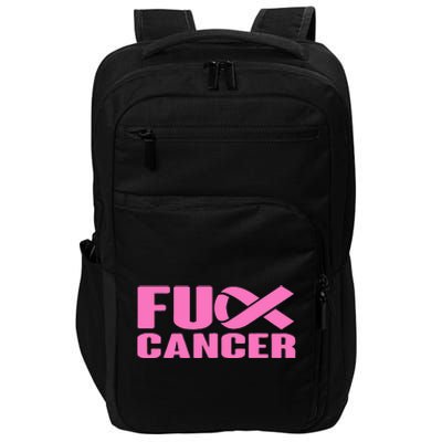 F ck Cancer Pink Ribbon Breast Cancer Awareness  Gifts Impact Tech Backpack