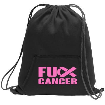 F ck Cancer Pink Ribbon Breast Cancer Awareness  Gifts Sweatshirt Cinch Pack Bag