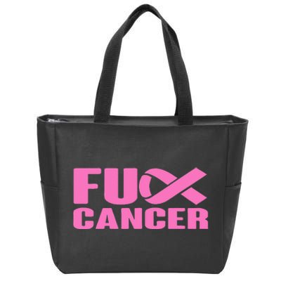 F ck Cancer Pink Ribbon Breast Cancer Awareness  Gifts Zip Tote Bag