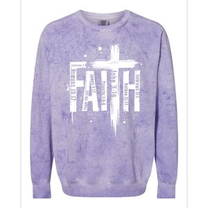 Faith Cross Christ Religious Inspirational Apparel Colorblast Crewneck Sweatshirt