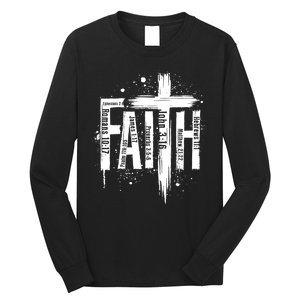 Faith Cross Christ Religious Inspirational Apparel Long Sleeve Shirt