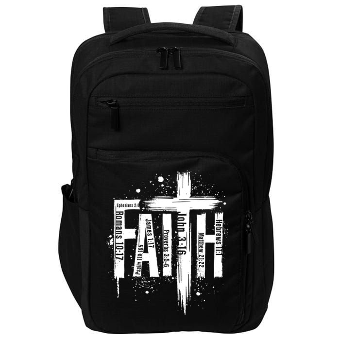 Faith Cross Christ Religious Inspirational Apparel Impact Tech Backpack