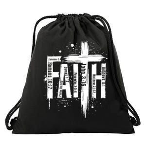 Faith Cross Christ Religious Inspirational Apparel Drawstring Bag