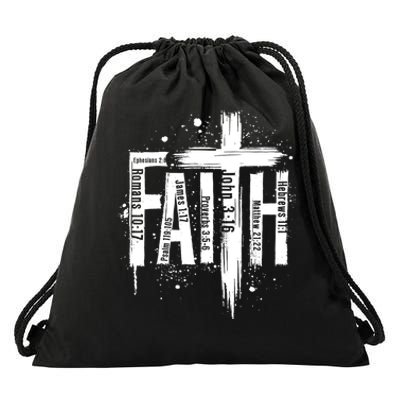 Faith Cross Christ Religious Inspirational Apparel Drawstring Bag