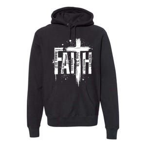 Faith Cross Christ Religious Inspirational Apparel Premium Hoodie