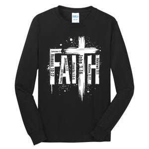 Faith Cross Christ Religious Inspirational Apparel Tall Long Sleeve T-Shirt