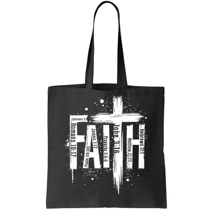 Faith Cross Christ Religious Inspirational Apparel Tote Bag