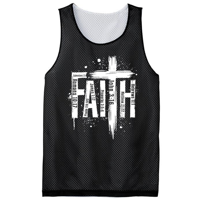 Faith Cross Christ Religious Inspirational Apparel Mesh Reversible Basketball Jersey Tank