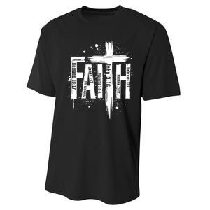 Faith Cross Christ Religious Inspirational Apparel Performance Sprint T-Shirt