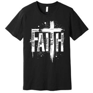 Faith Cross Christ Religious Inspirational Apparel Premium T-Shirt