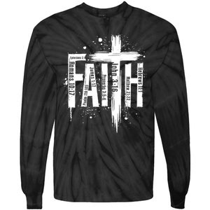 Faith Cross Christ Religious Inspirational Apparel Tie-Dye Long Sleeve Shirt