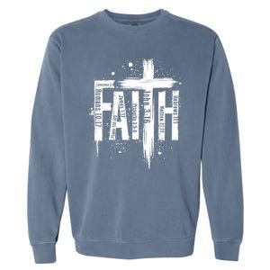 Faith Cross Christ Religious Inspirational Apparel Garment-Dyed Sweatshirt