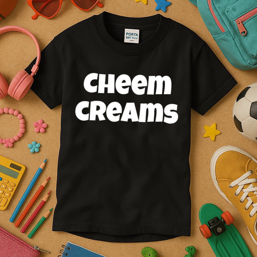 Funny Cheem Creams Novelty Gag Fun Social Media Humor Kids T-Shirt