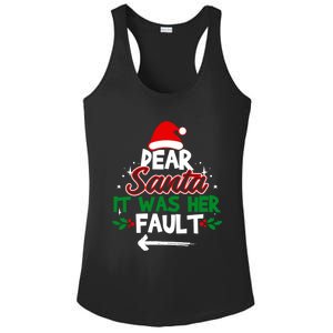 Funny Christmas Couples Outfit Dear Santa It Was Her Fault Meaningful Gift Ladies PosiCharge Competitor Racerback Tank