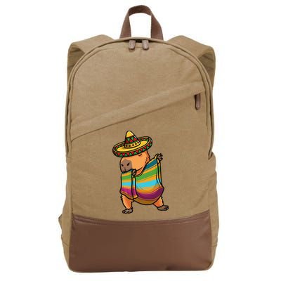 Funny Capybara Cinco De Mayo Rodent Dab Mexican Gift Cotton Canvas Backpack
