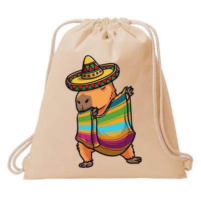 Funny Capybara Cinco De Mayo Rodent Dab Mexican Gift Drawstring Bag
