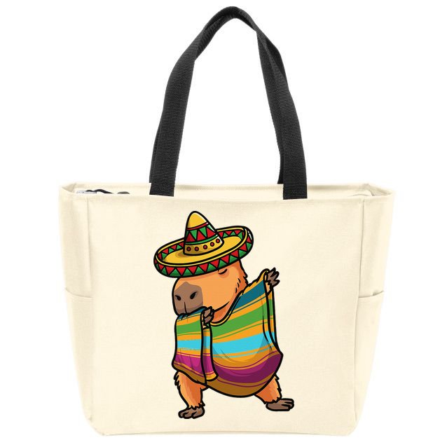 Funny Capybara Cinco De Mayo Rodent Dab Mexican Gift Zip Tote Bag