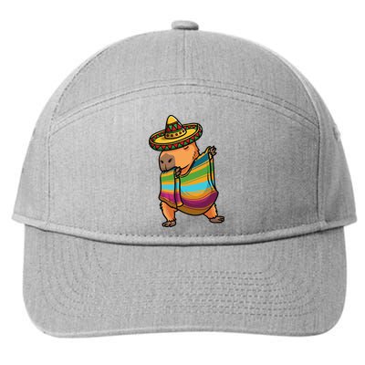 Funny Capybara Cinco De Mayo Rodent Dab Mexican Gift 7-Panel Snapback Hat
