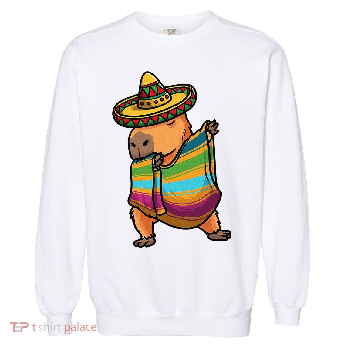 Funny Capybara Cinco De Mayo Rodent Dab Mexican Gift Garment-Dyed Sweatshirt
