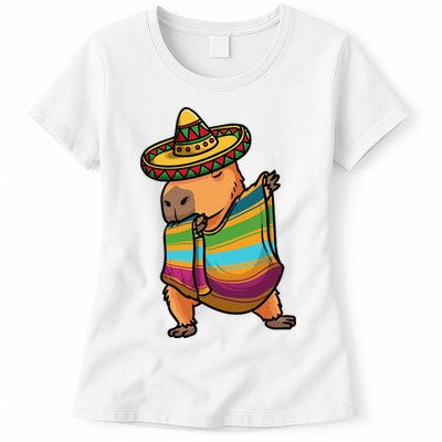 Funny Capybara Cinco De Mayo Rodent Dab Mexican Gift Womens T-Shirt