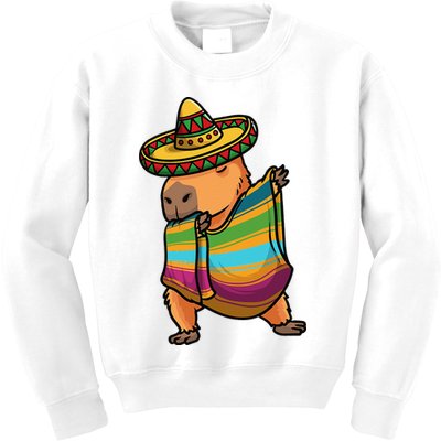 Funny Capybara Cinco De Mayo Rodent Dab Mexican Gift Kids Sweatshirt