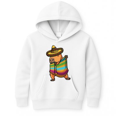 Funny Capybara Cinco De Mayo Rodent Dab Mexican Gift Kids Hoodie