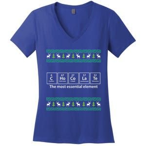 Funny Chemistry Chocolate Chocolate Elet Ugly Xmas Gift Women's V-Neck T-Shirt