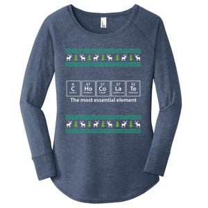 Funny Chemistry Chocolate Chocolate Elet Ugly Xmas Gift Women's Perfect Tri Tunic Long Sleeve Shirt