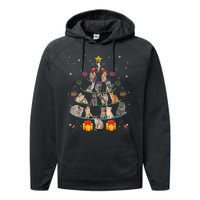 Funny Cats Christmas Tree Meowy Xmas Cats Tree Lights Gift Performance Fleece Hoodie