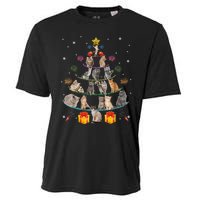 Funny Cats Christmas Tree Meowy Xmas Cats Tree Lights Gift Cooling Performance Crew T-Shirt