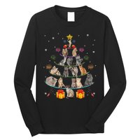 Funny Cats Christmas Tree Meowy Xmas Cats Tree Lights Gift Long Sleeve Shirt