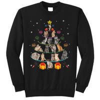 Funny Cats Christmas Tree Meowy Xmas Cats Tree Lights Gift Sweatshirt