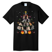 Funny Cats Christmas Tree Meowy Xmas Cats Tree Lights Gift Tall T-Shirt