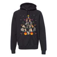 Funny Cats Christmas Tree Meowy Xmas Cats Tree Lights Gift Premium Hoodie