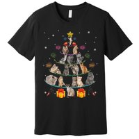 Funny Cats Christmas Tree Meowy Xmas Cats Tree Lights Gift Premium T-Shirt