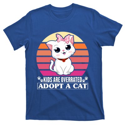 Funny Cute Cat Dad Cat Mom Are Overrated Adopt A Cat Gift T-Shirt