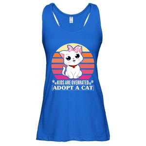 Funny Cute Cat Dad Cat Mom Are Overrated Adopt A Cat Gift Ladies Essential Flowy Tank