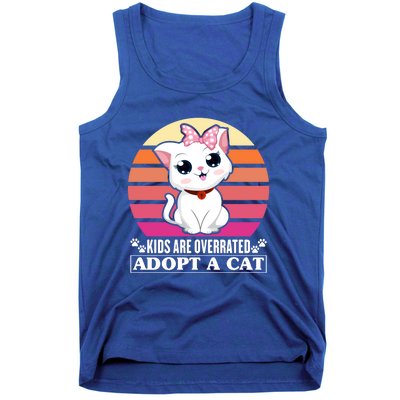 Funny Cute Cat Dad Cat Mom Are Overrated Adopt A Cat Gift Tank Top