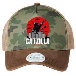 funny Catzilla Cute Cat Stuff For Cat Lover Legacy Tie Dye Trucker Hat