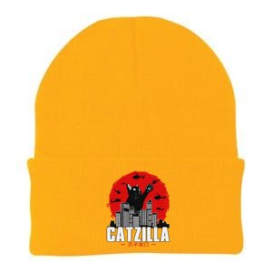 funny Catzilla Cute Cat Stuff For Cat Lover Knit Cap Winter Beanie