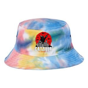 funny Catzilla Cute Cat Stuff For Cat Lover Tie Dye Newport Bucket Hat