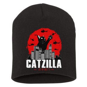 funny Catzilla Cute Cat Stuff For Cat Lover Short Acrylic Beanie